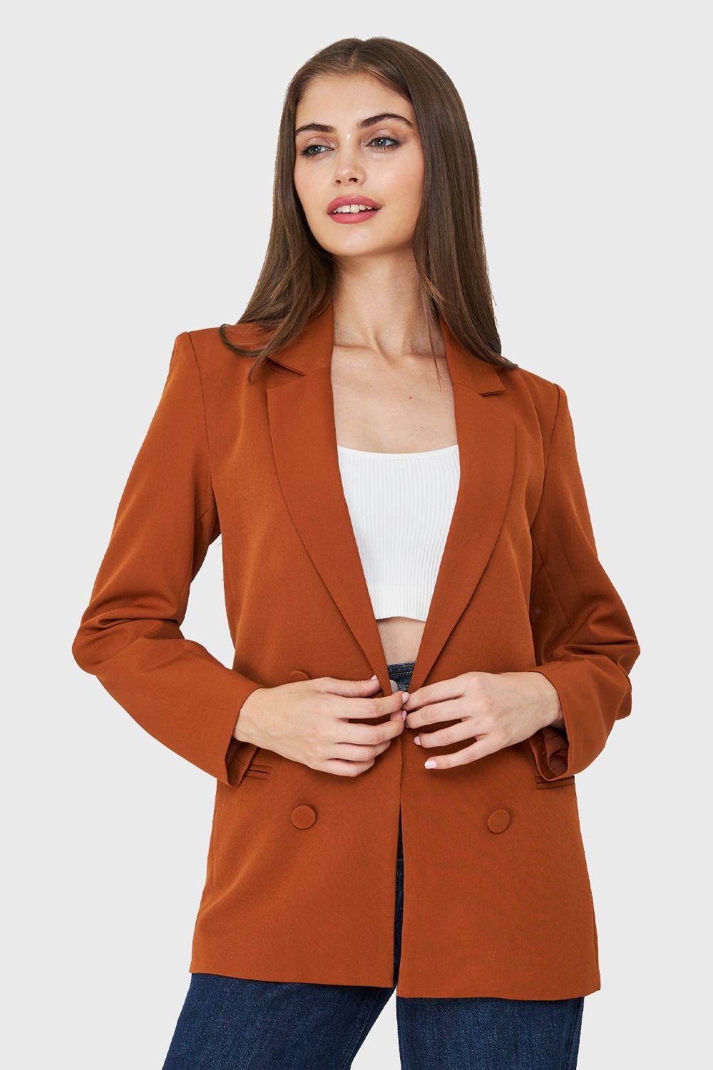 Blazer Cuatro Botones Decorativos Óxido Nicopoly-4