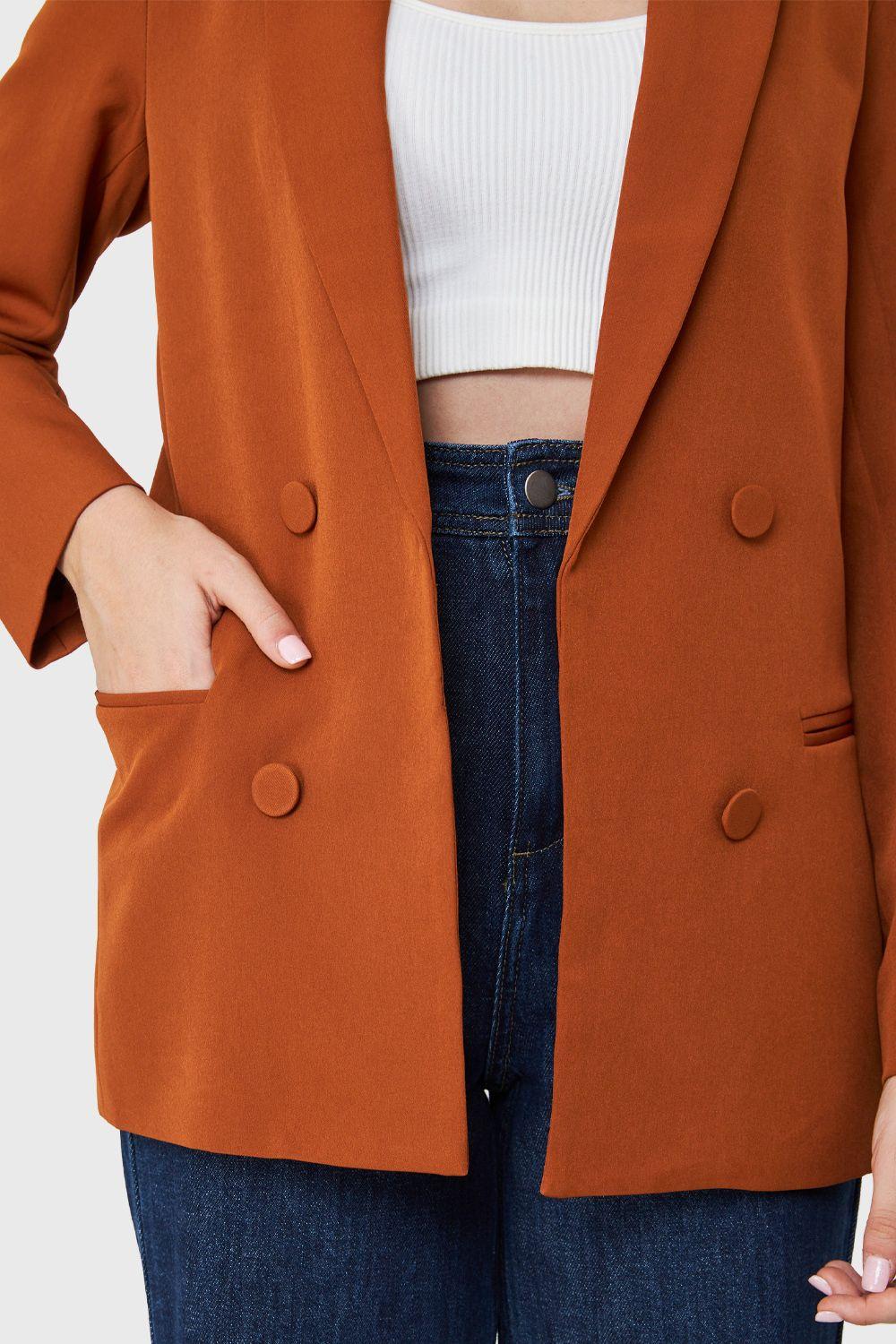 Blazer Cuatro Botones Decorativos Óxido Nicopoly-5