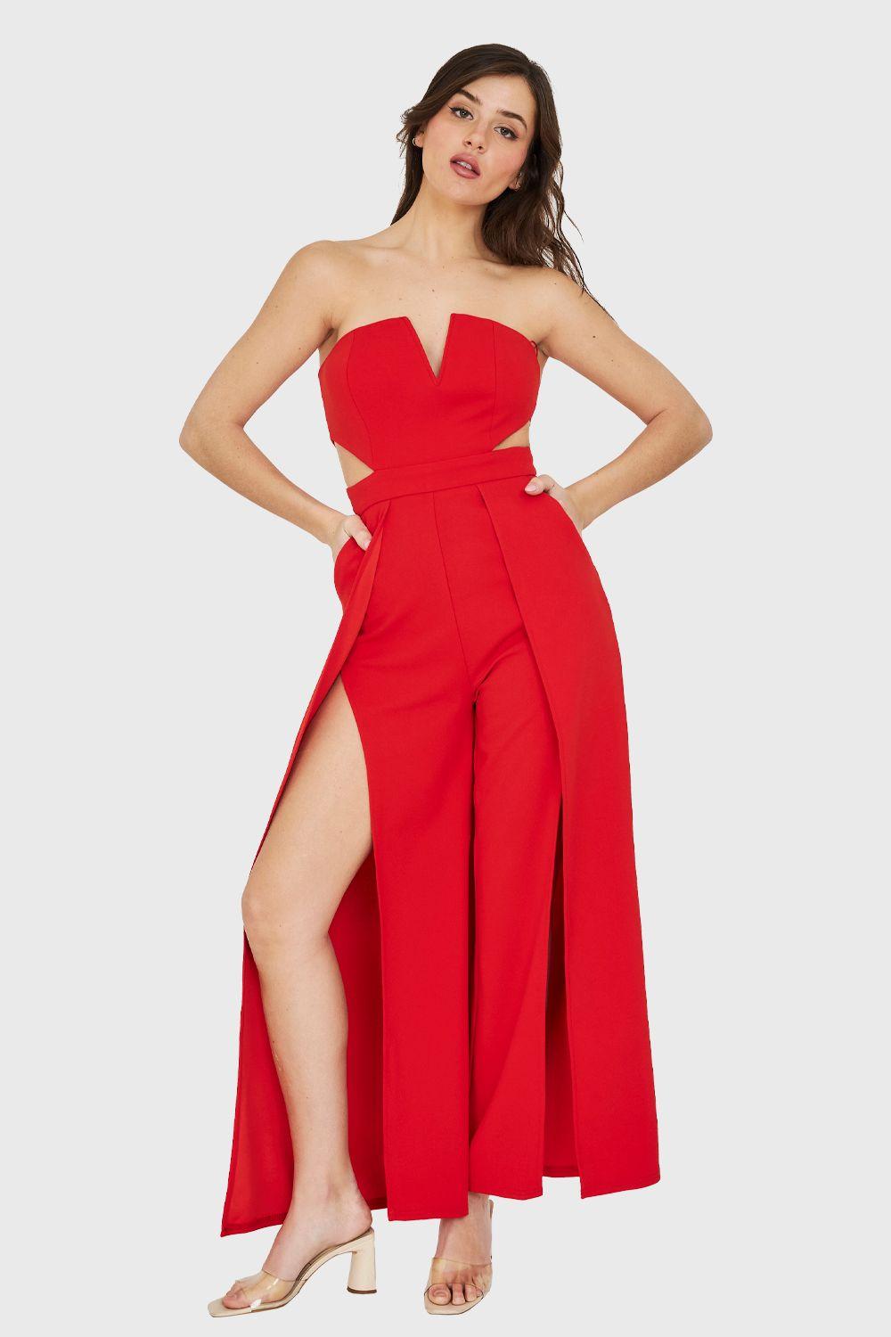Enterito Strapless V Rojo Nicopoly-0