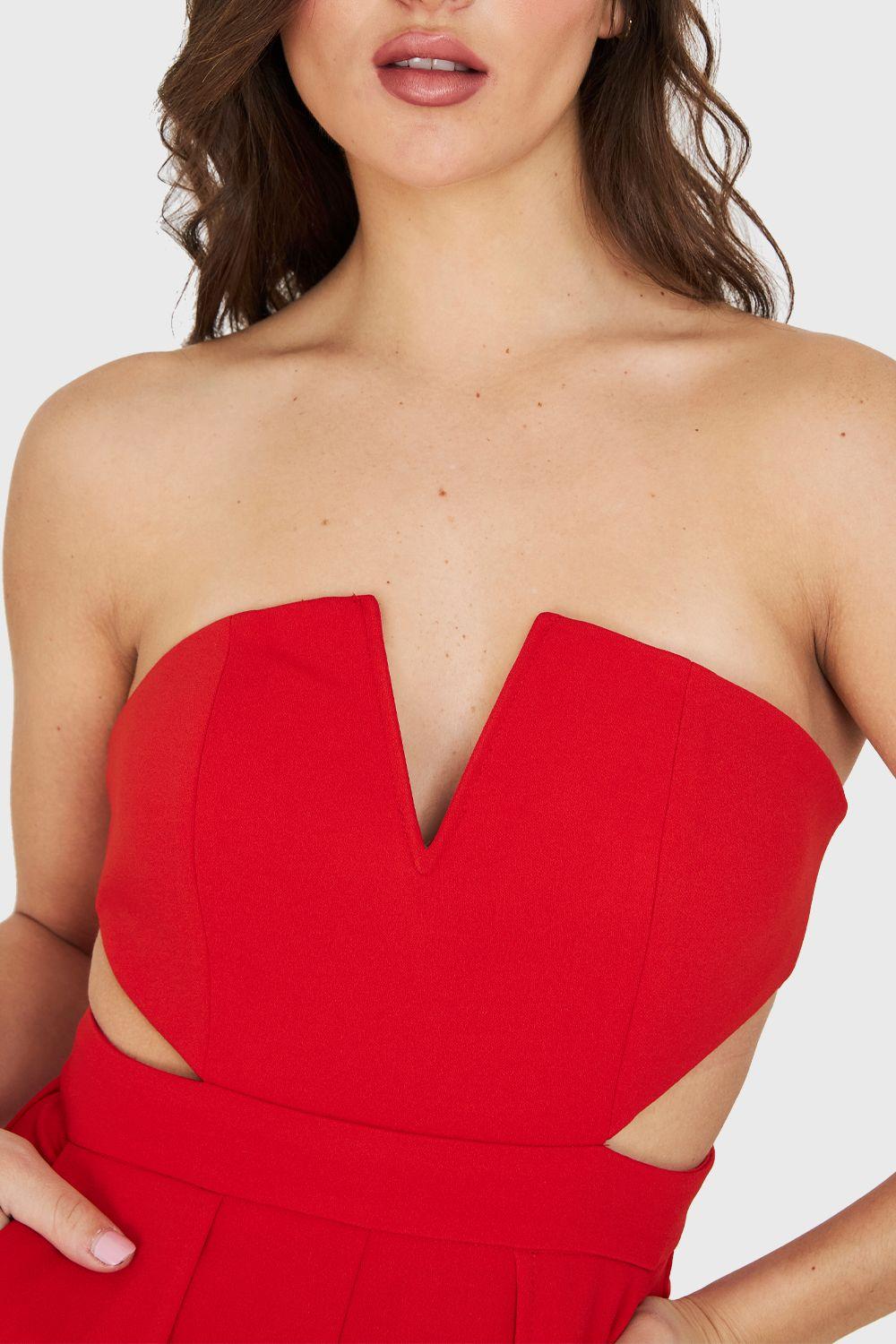 Enterito Strapless V Rojo Nicopoly-5