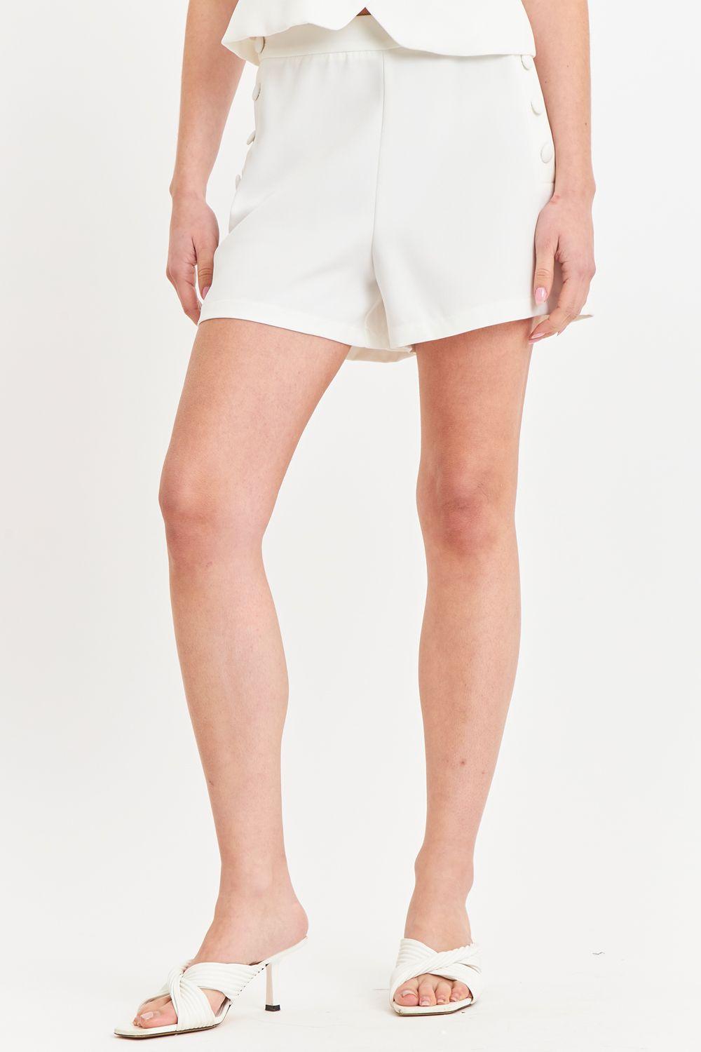 Short con Botones Delanteros  Blanco Nicopoly-0
