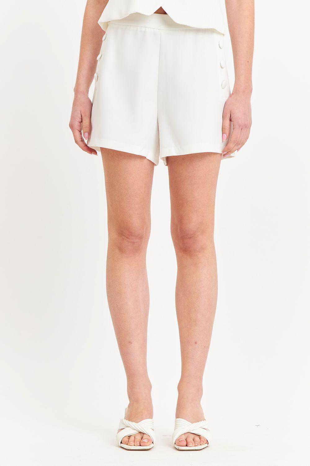 Short con Botones Delanteros  Blanco Nicopoly-4