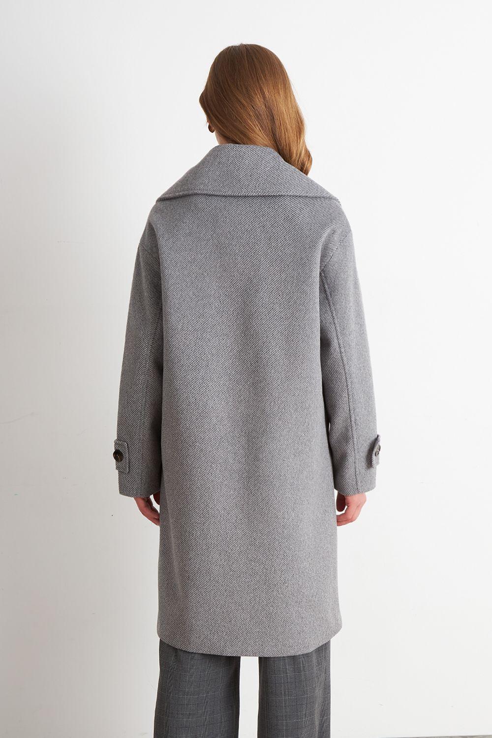 Abrigo Lanilla con Solapa Gris Nicopoly-3