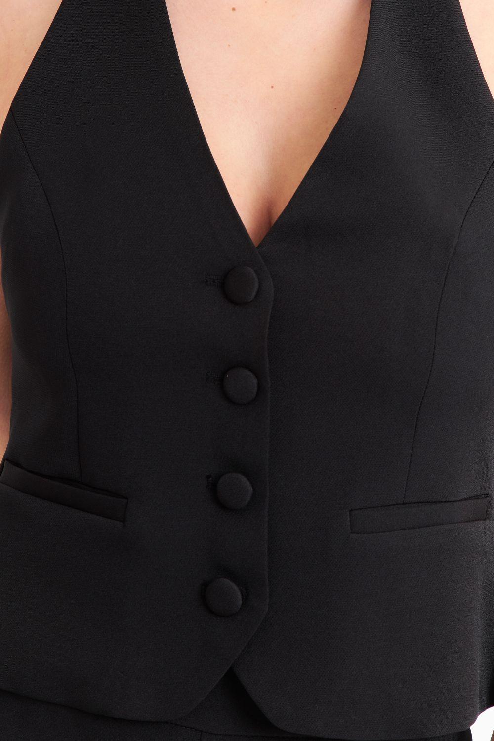 Gilet Halter Espalda Descubierta Negro Nicopoly-5
