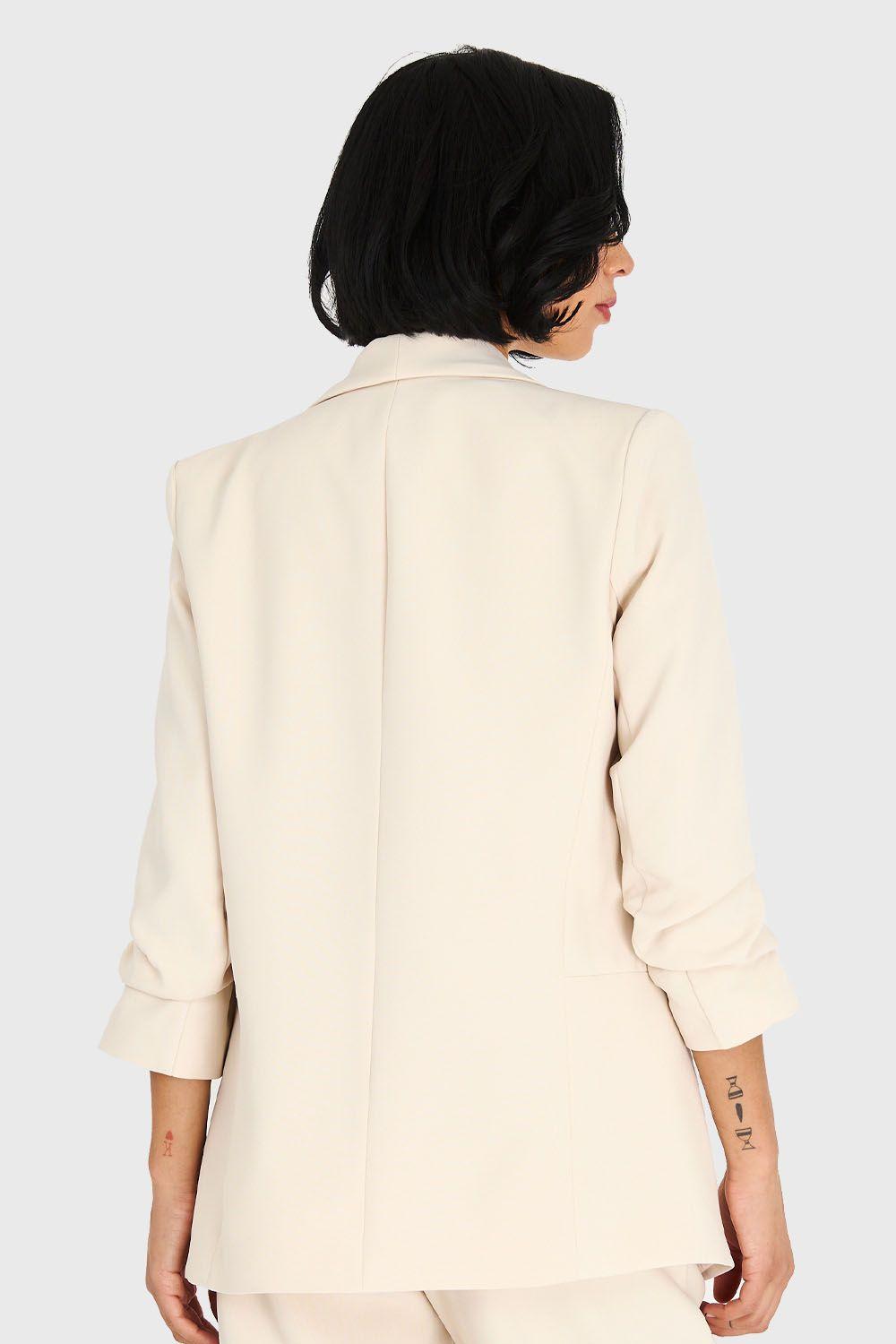 Blazer De Tope Manga 3/4 Beige Nicopoly-3