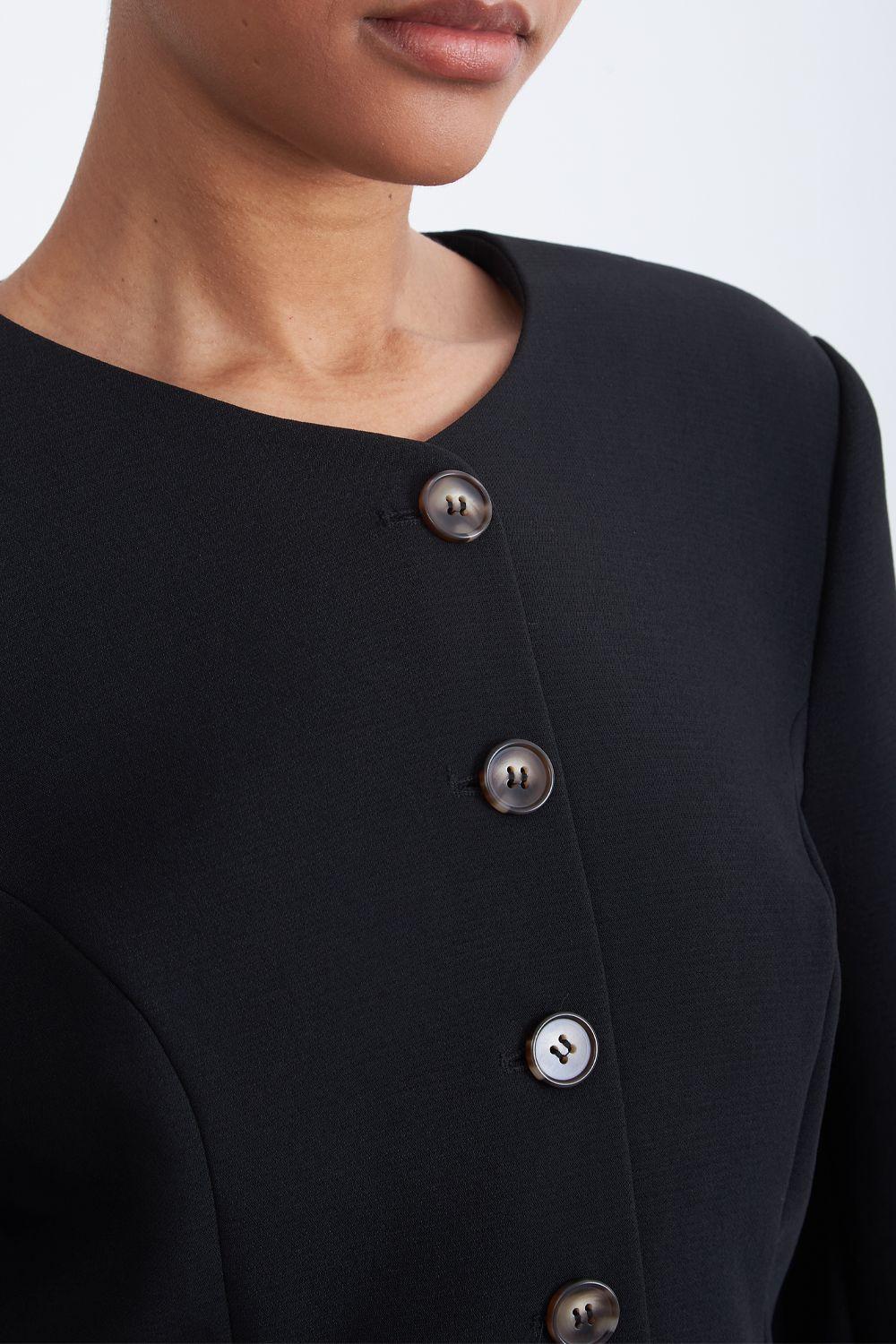 Blazer Peplum Botones Negro Nicopoly-5