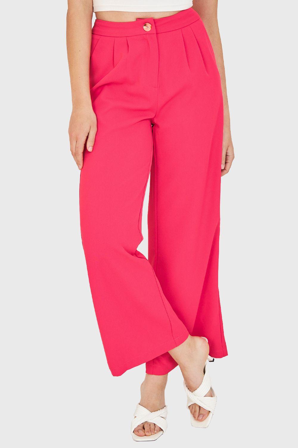 Pantalón Pinzas Ligero Fucsia Nicopoly-0