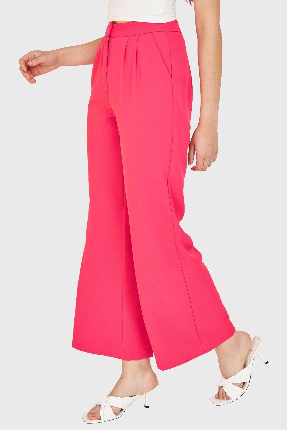 Pantalón Pinzas Ligero Fucsia Nicopoly-2