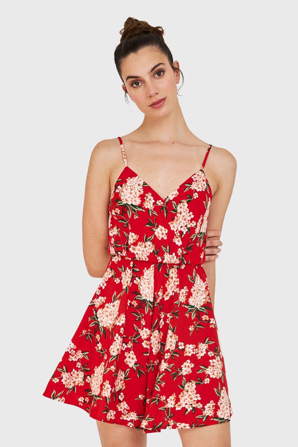 Enterito Corto Flores Rojo Nicopoly-4