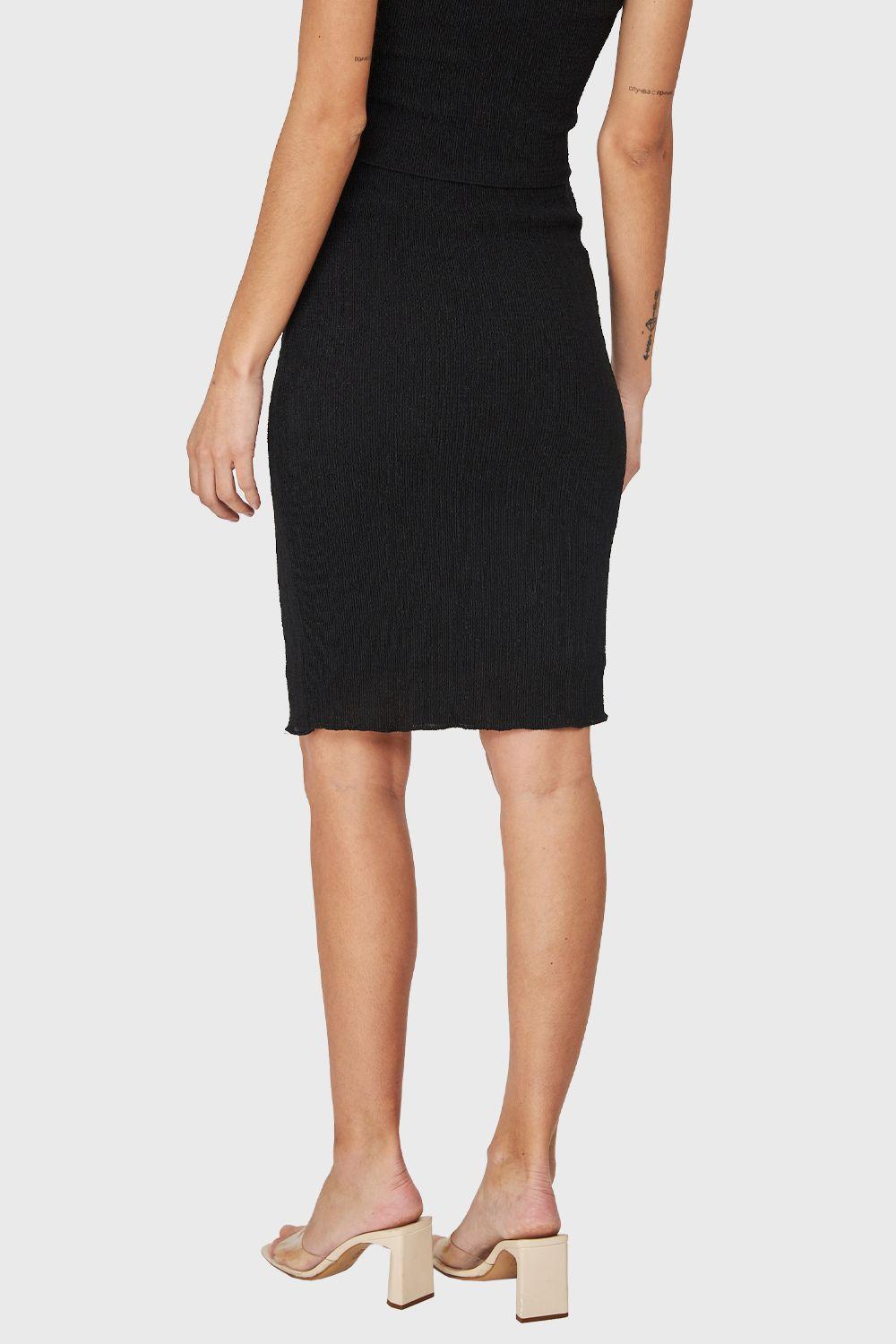 Falda Midi Elasticada Negro Nicopoly-3