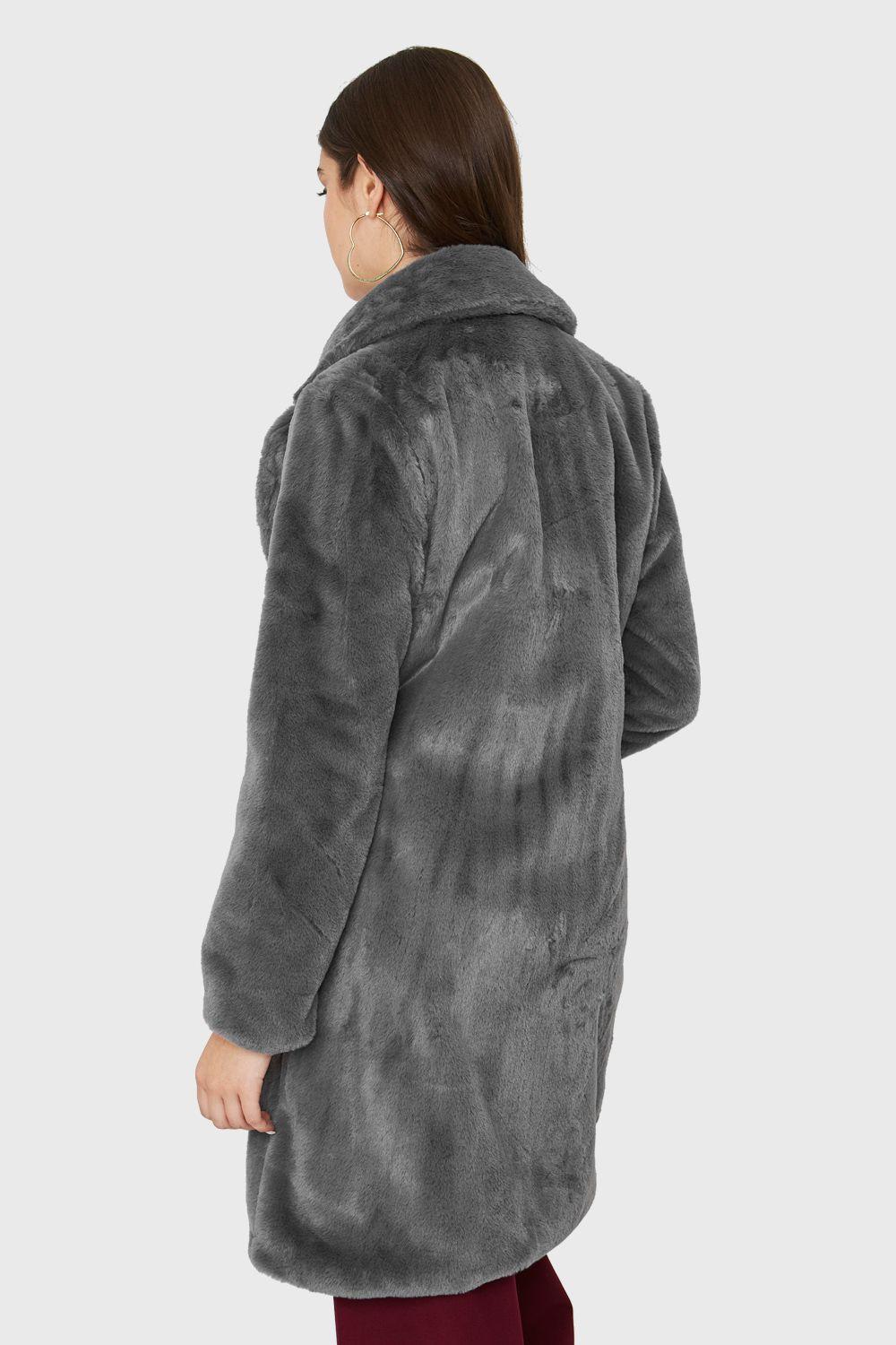 Abrigo Peludo Largo Gris Nicopoly-3