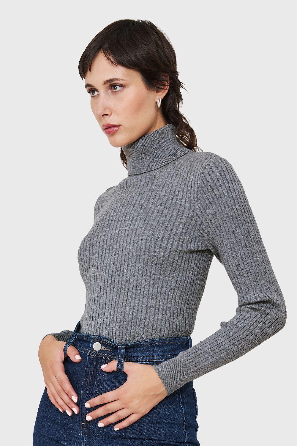 Sweater Tipo Cadenetas Gris Nicopoly-2