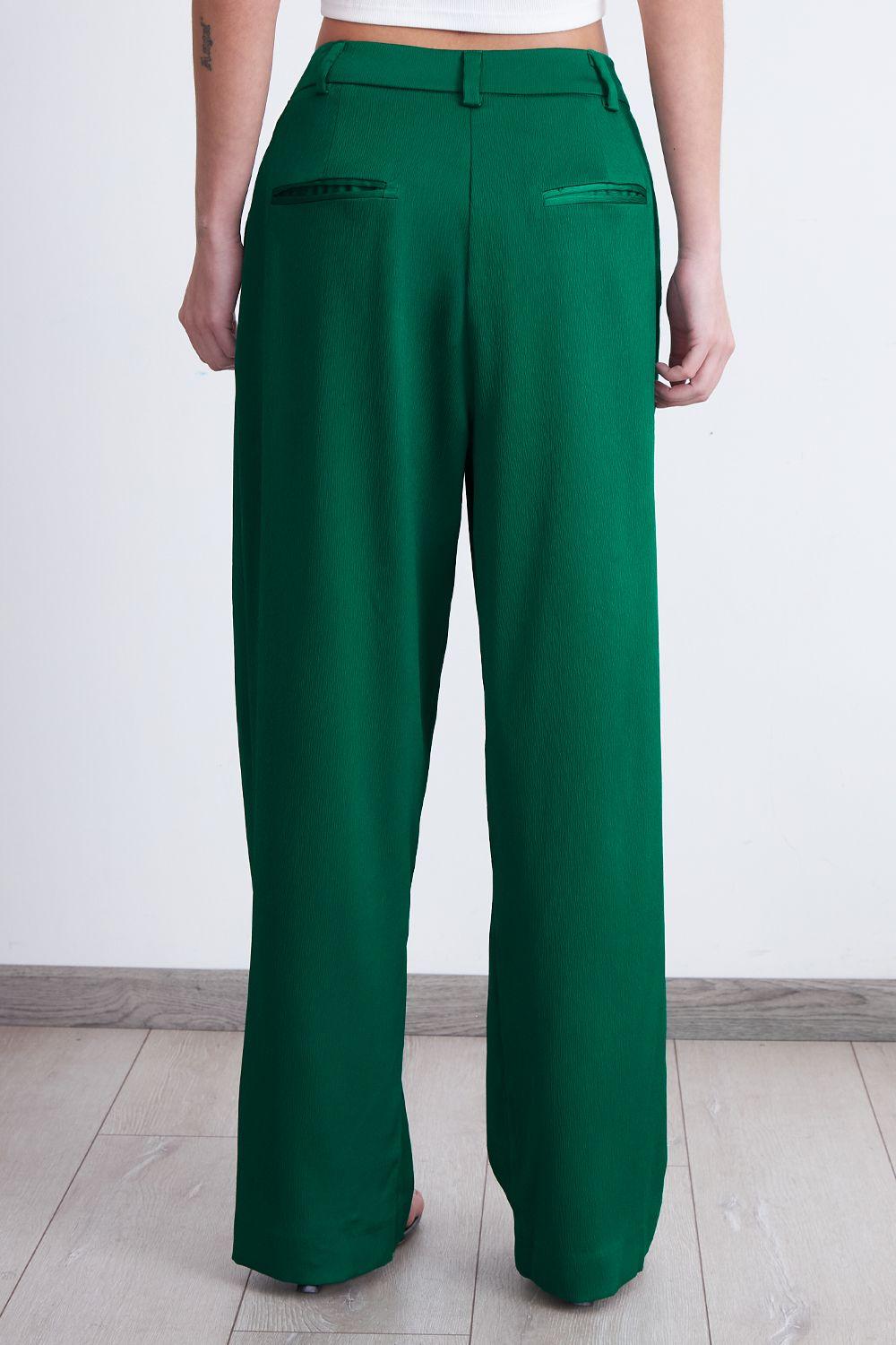 Pantalón Satinado Verde Nicopoly-3
