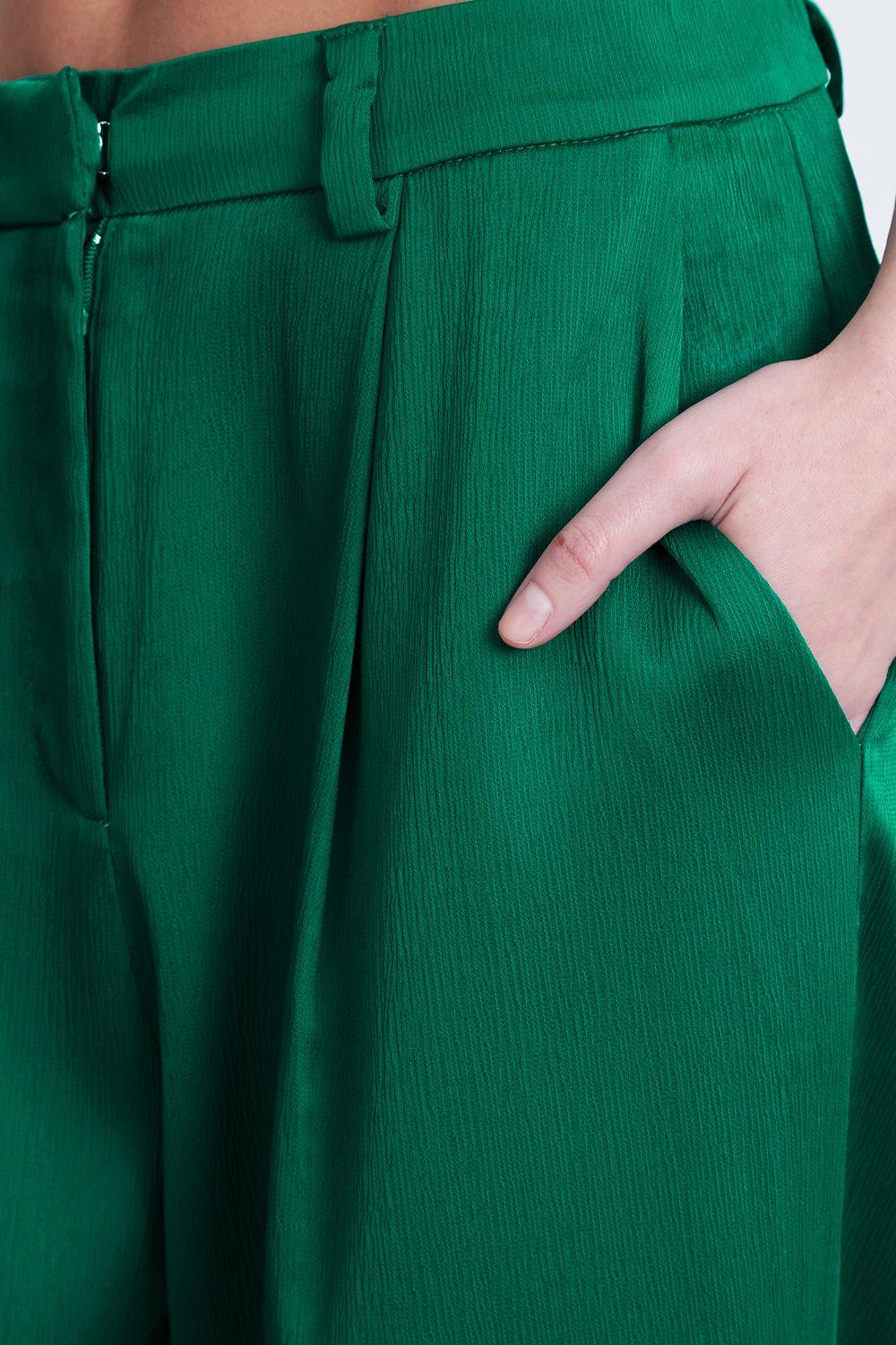 Pantalón Satinado Verde Nicopoly-5