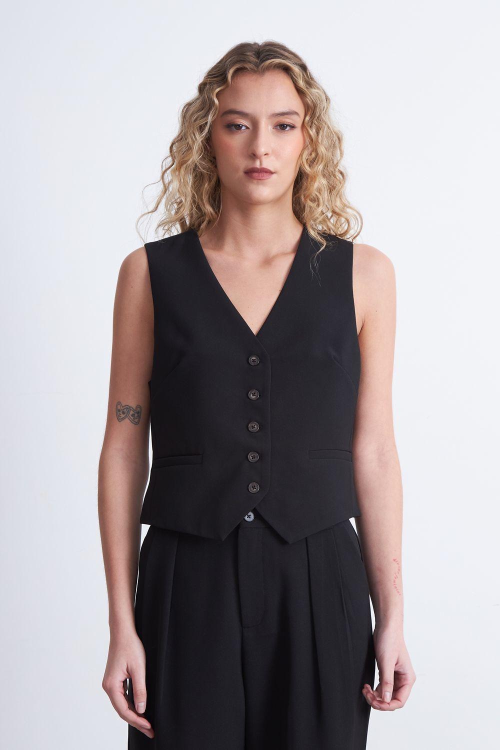 Gilet Básico Ajustable Negro Nicopoly-0
