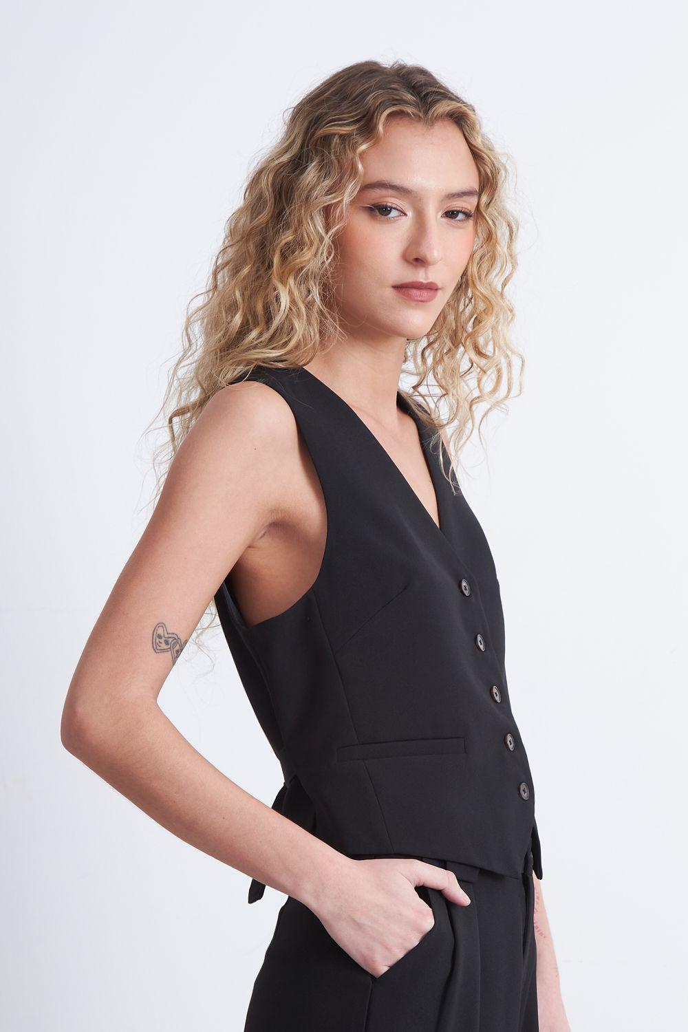 Gilet Básico Ajustable Negro Nicopoly-2