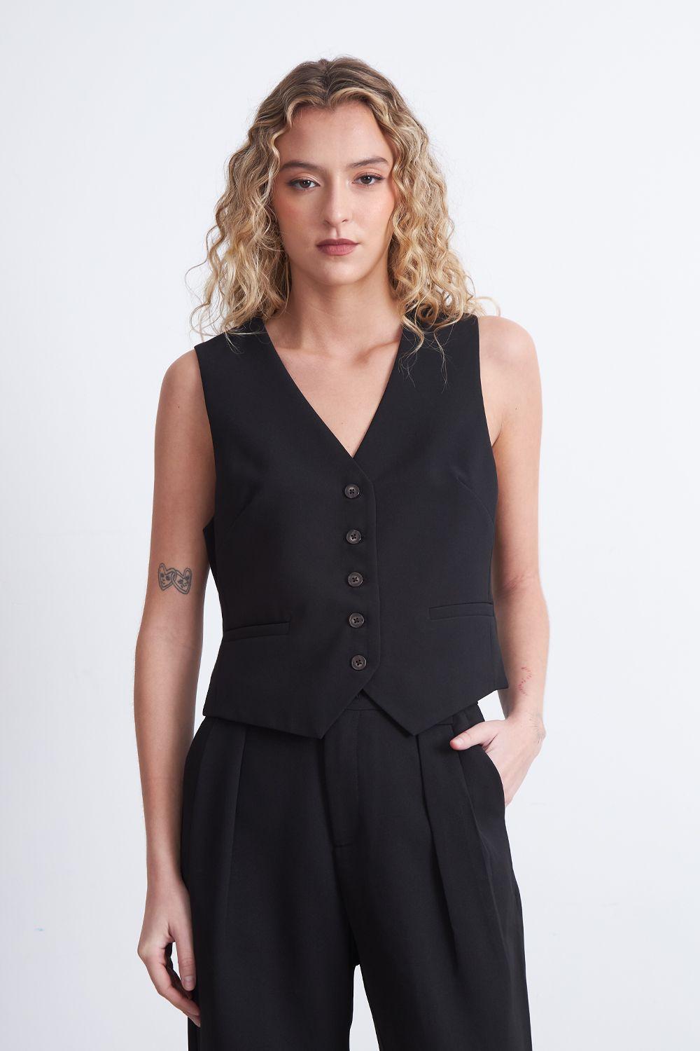 Gilet Básico Ajustable Negro Nicopoly-5