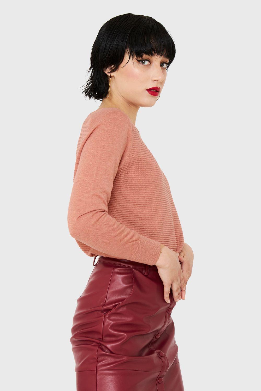 Tejido Acanalado Cuello Bote Damasco Nicopoly-2