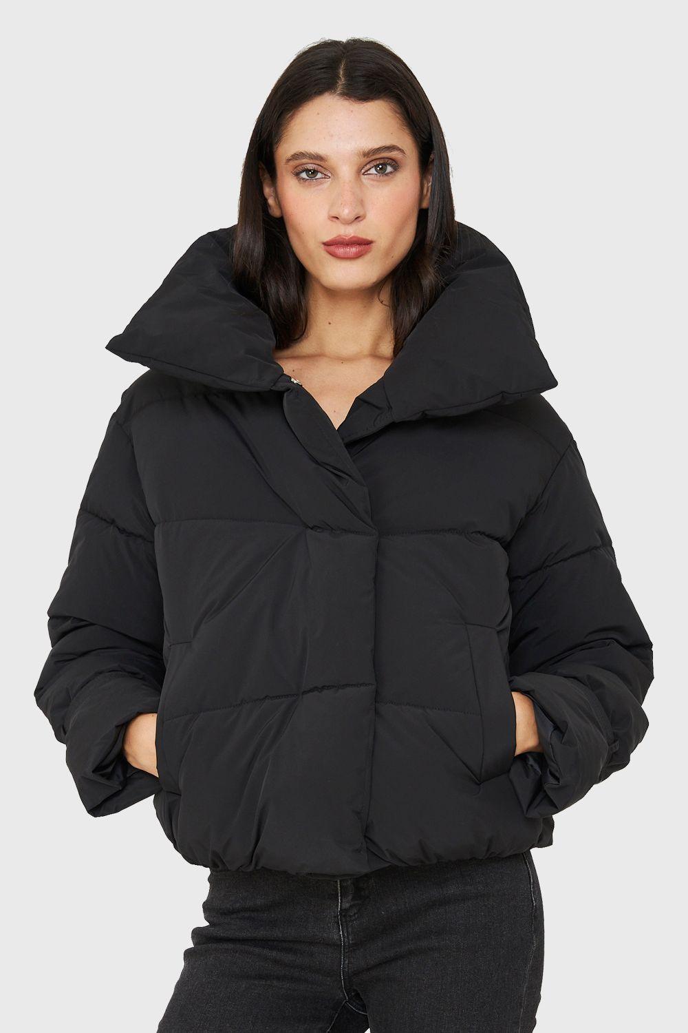 Parka Corta Acolchada Negro Nicopoly-4