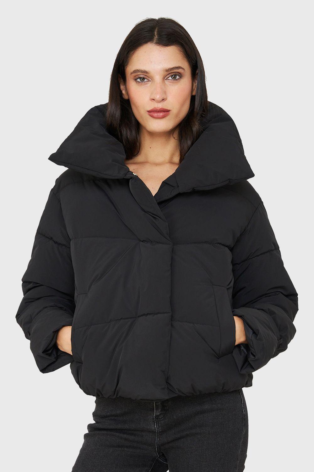 Parka Corta Acolchada Negro Nicopoly-4