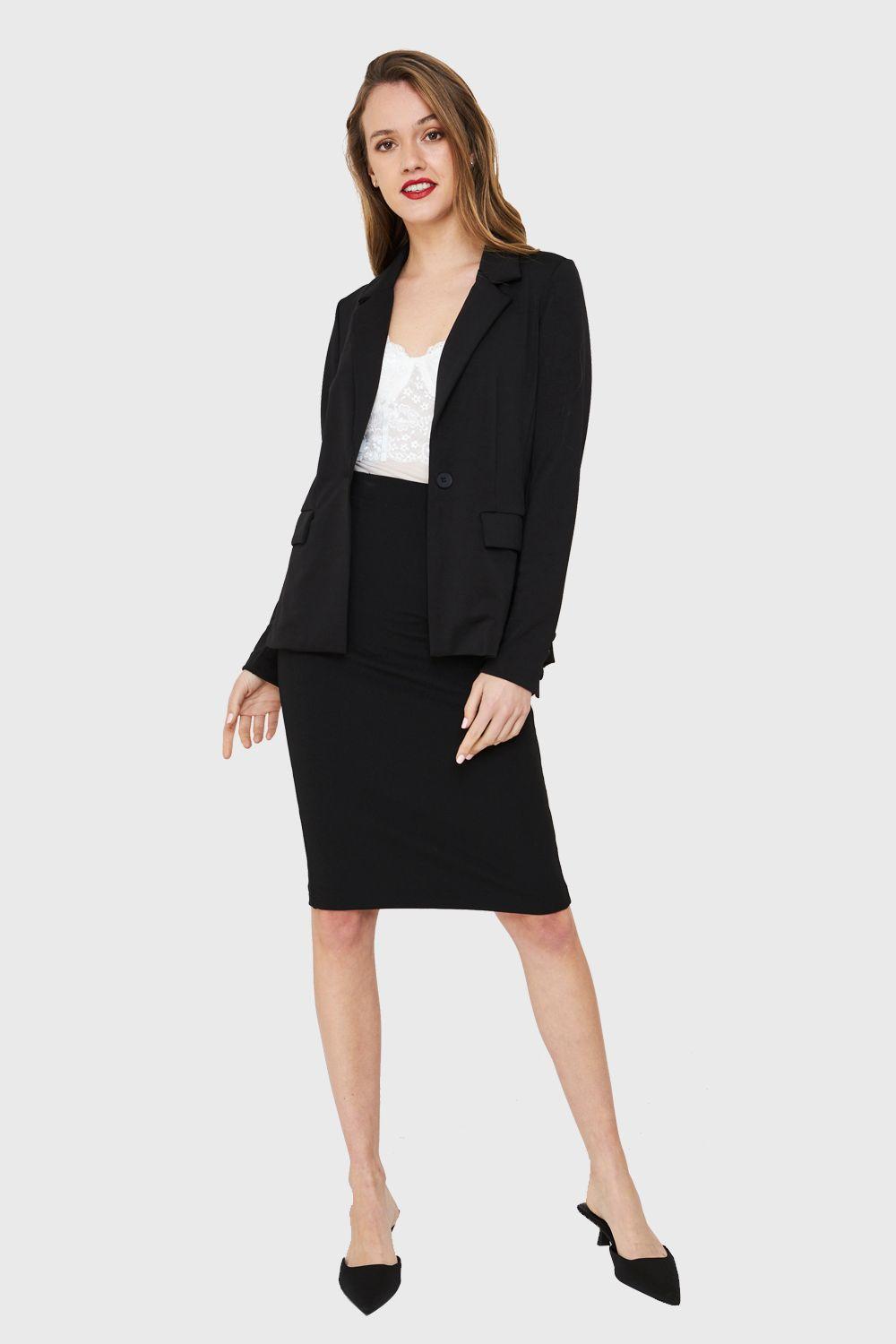 Blazer Bolsillos Negro Nicopoly-1