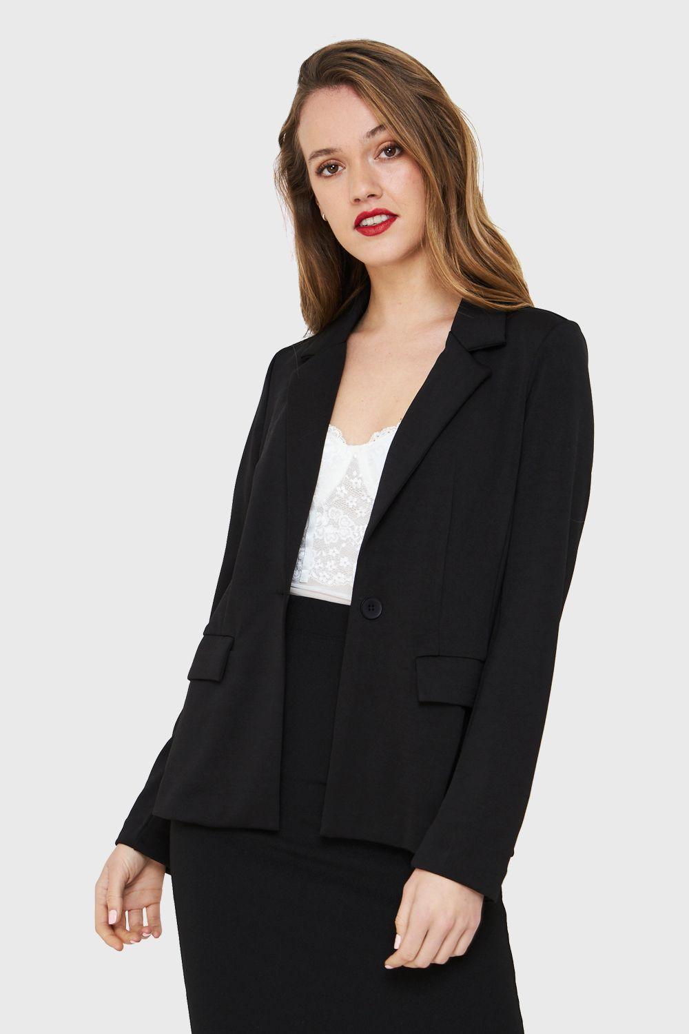 Blazer Bolsillos Negro Nicopoly-0