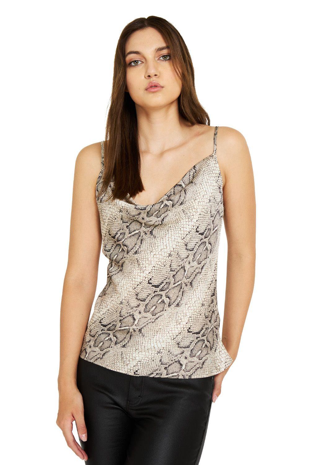 Top Snake Print Beige Nicopoly-0