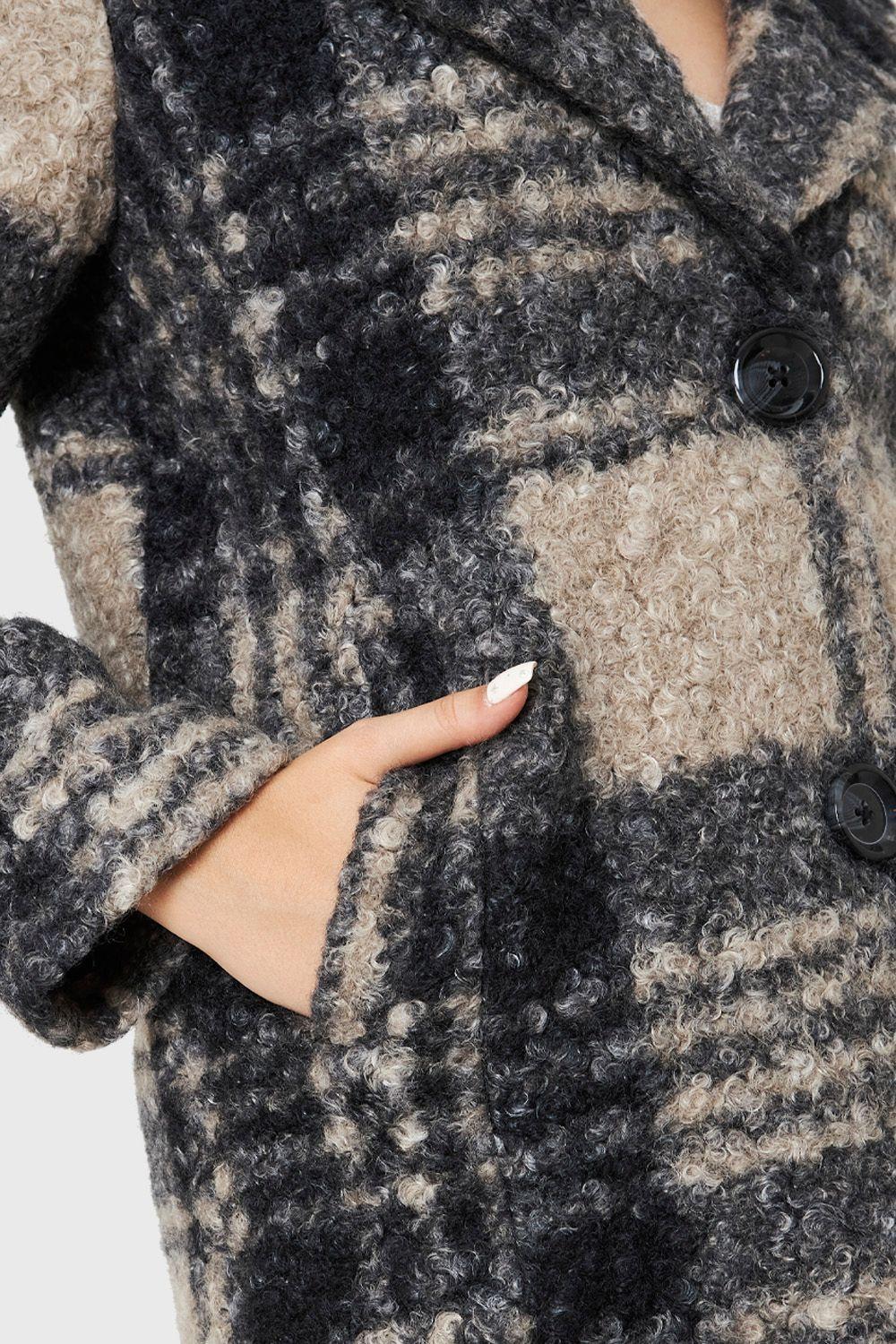 Chaqueta Tartán Botones Khaki Nicopoly-5