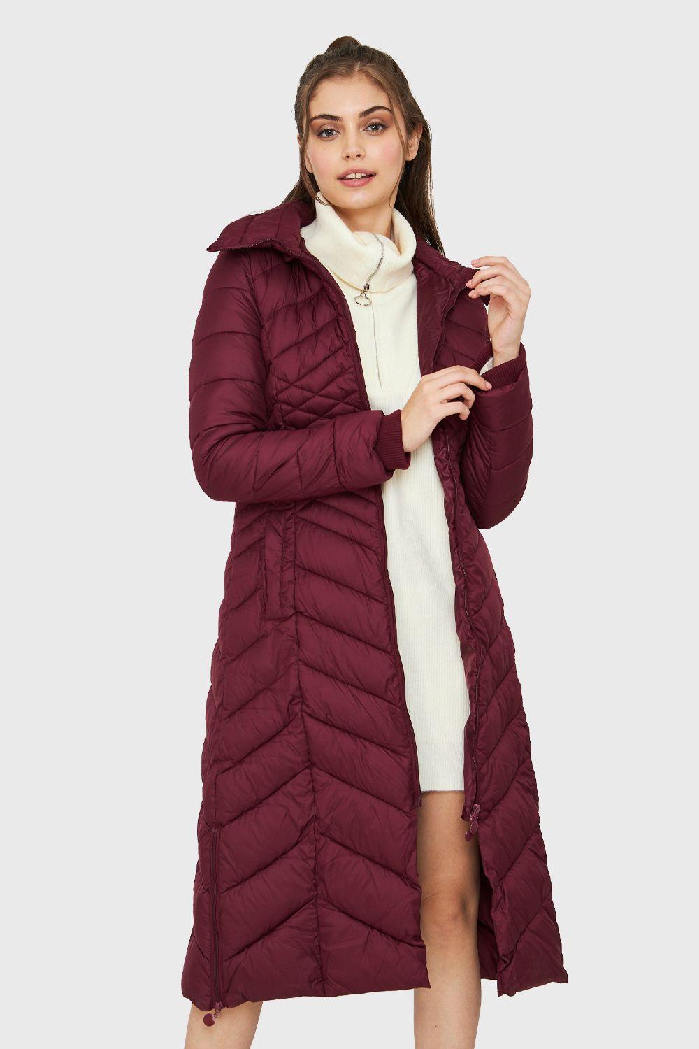 Parka Larga Acolchada Burdeos Nicopoly-0