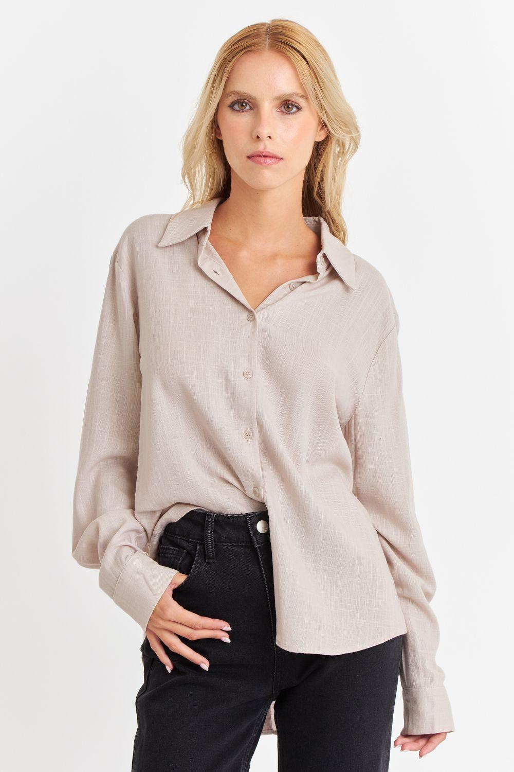 Camisa Botonera Espalda Khaki Nicopoly-0
