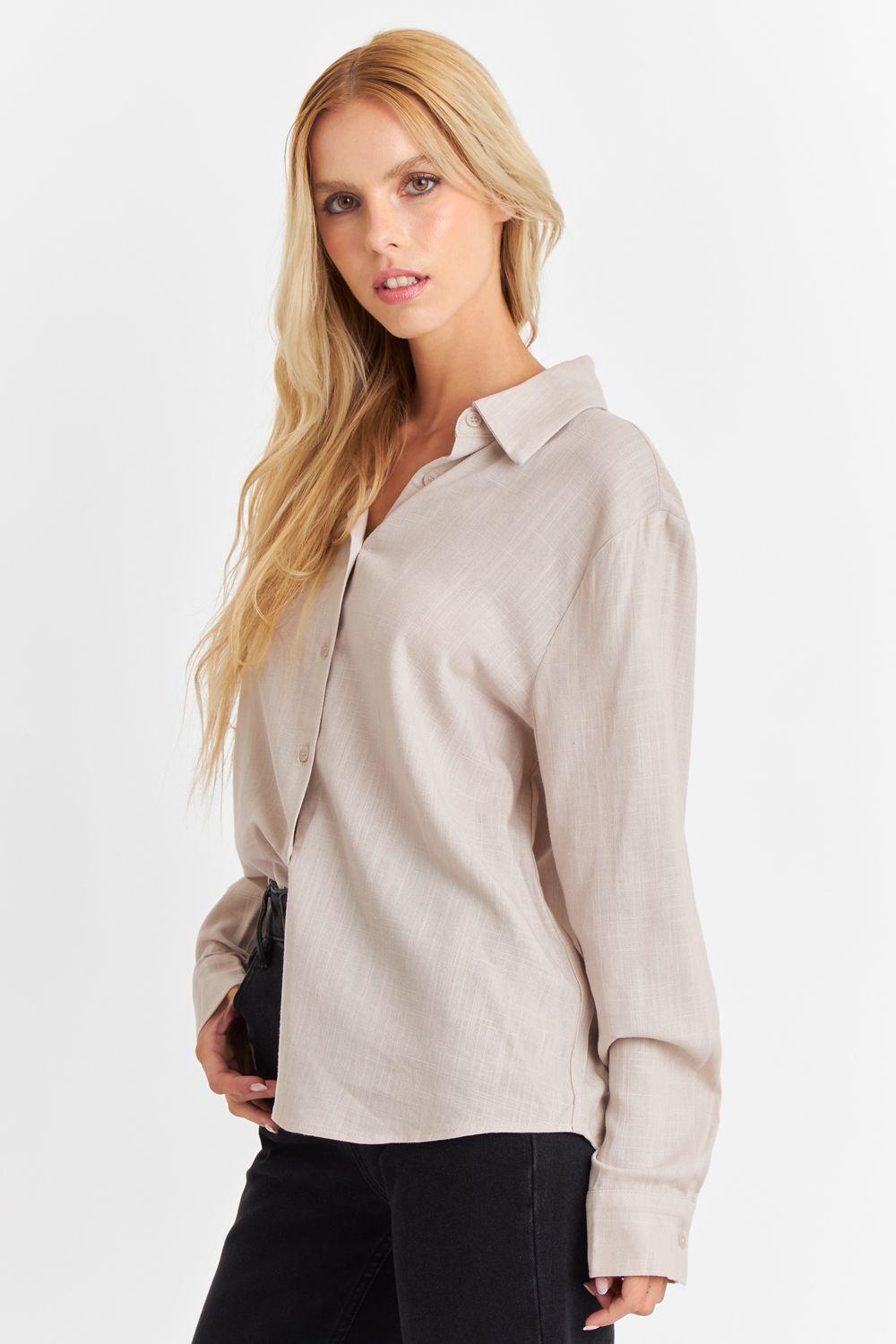 Camisa Botonera Espalda Khaki Nicopoly-2