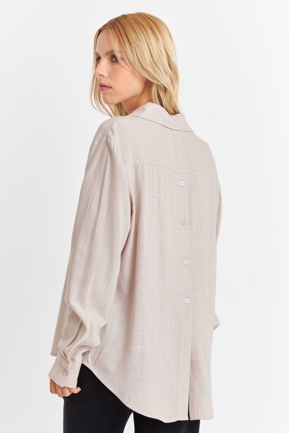 Camisa Botonera Espalda Khaki Nicopoly-3