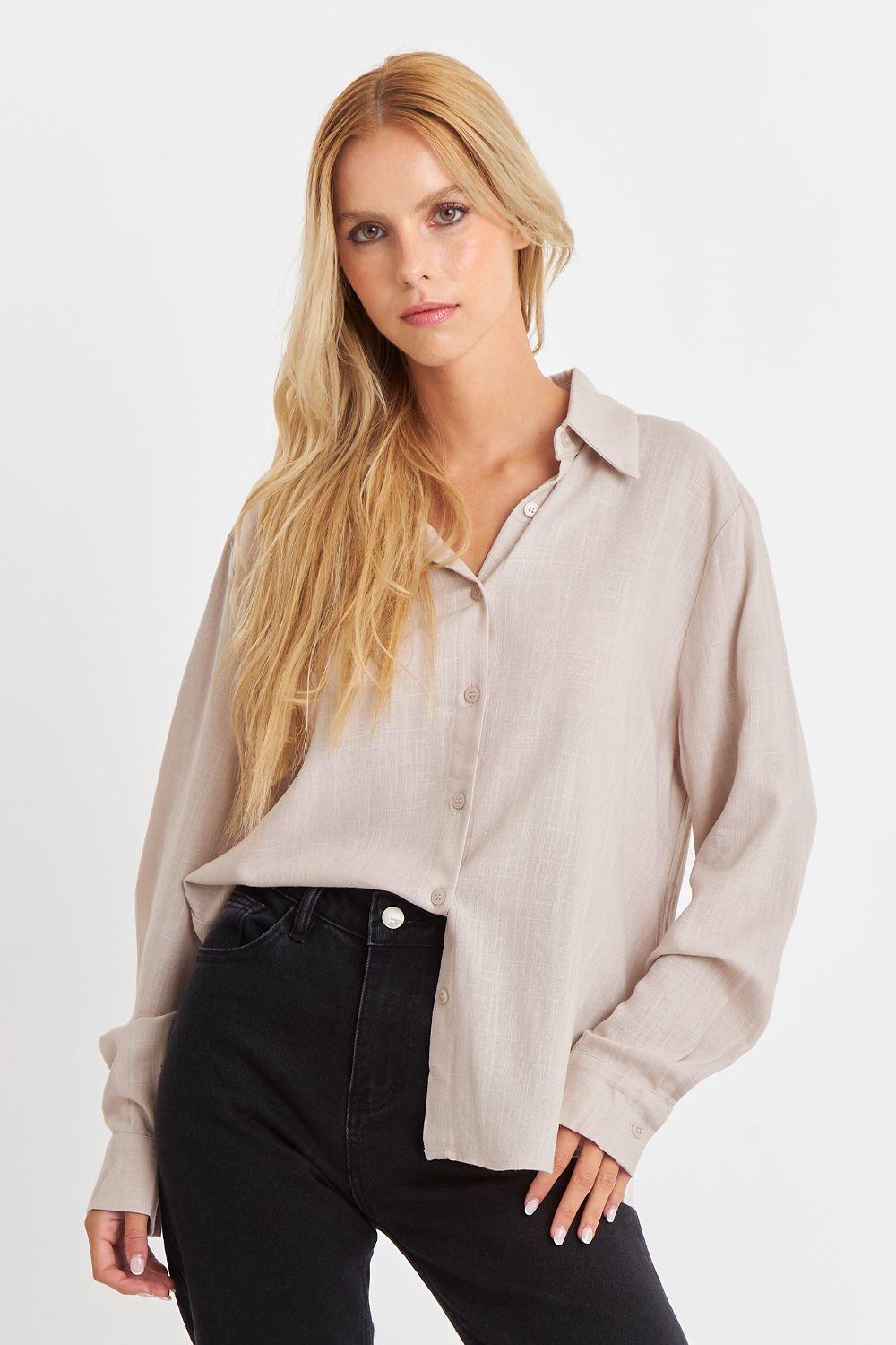 Camisa Botonera Espalda Khaki Nicopoly-4