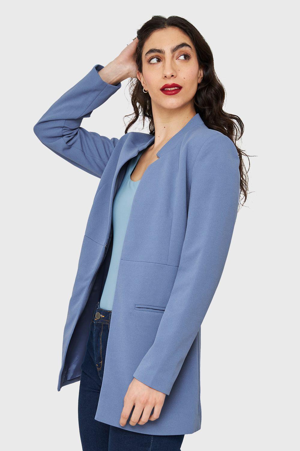 Blazer Largo Azul Cielo Nicopoly-2