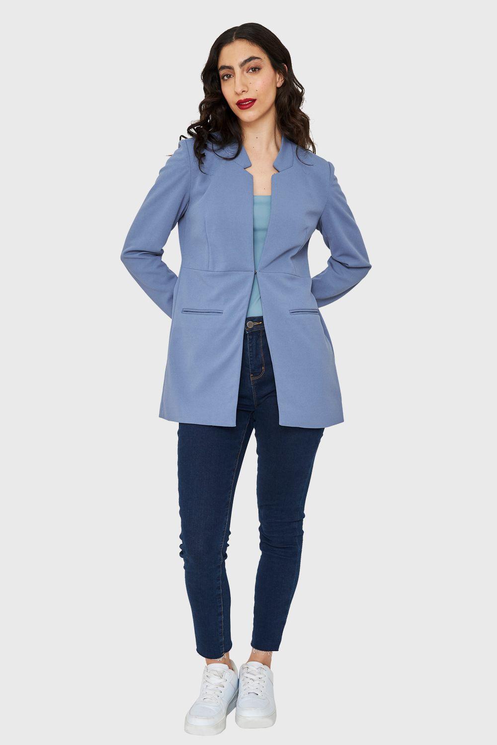 Blazer Largo Azul Cielo Nicopoly-1