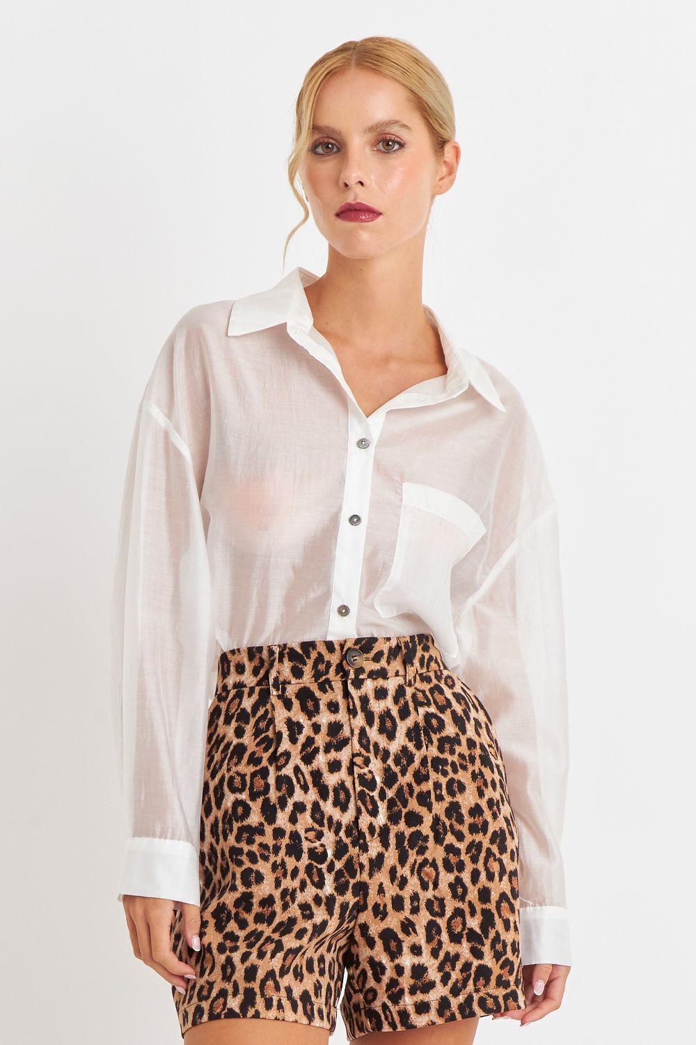 Camisa Satinada Transparente Blanco Nicopoly-4