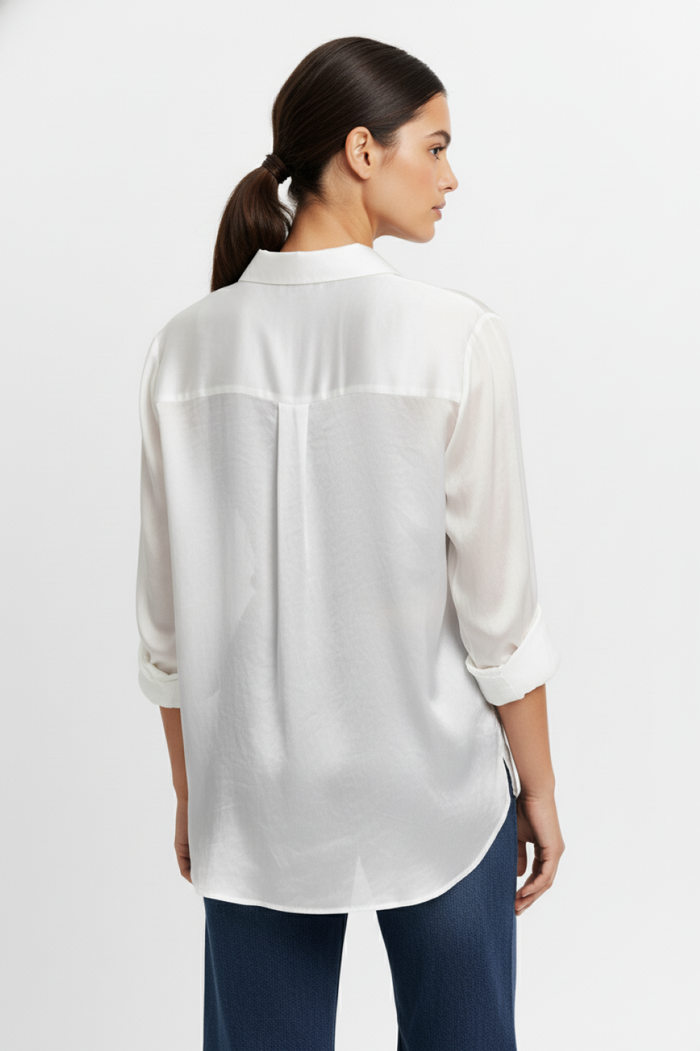 Camisa Satinada Transparente Blanco Nicopoly-3