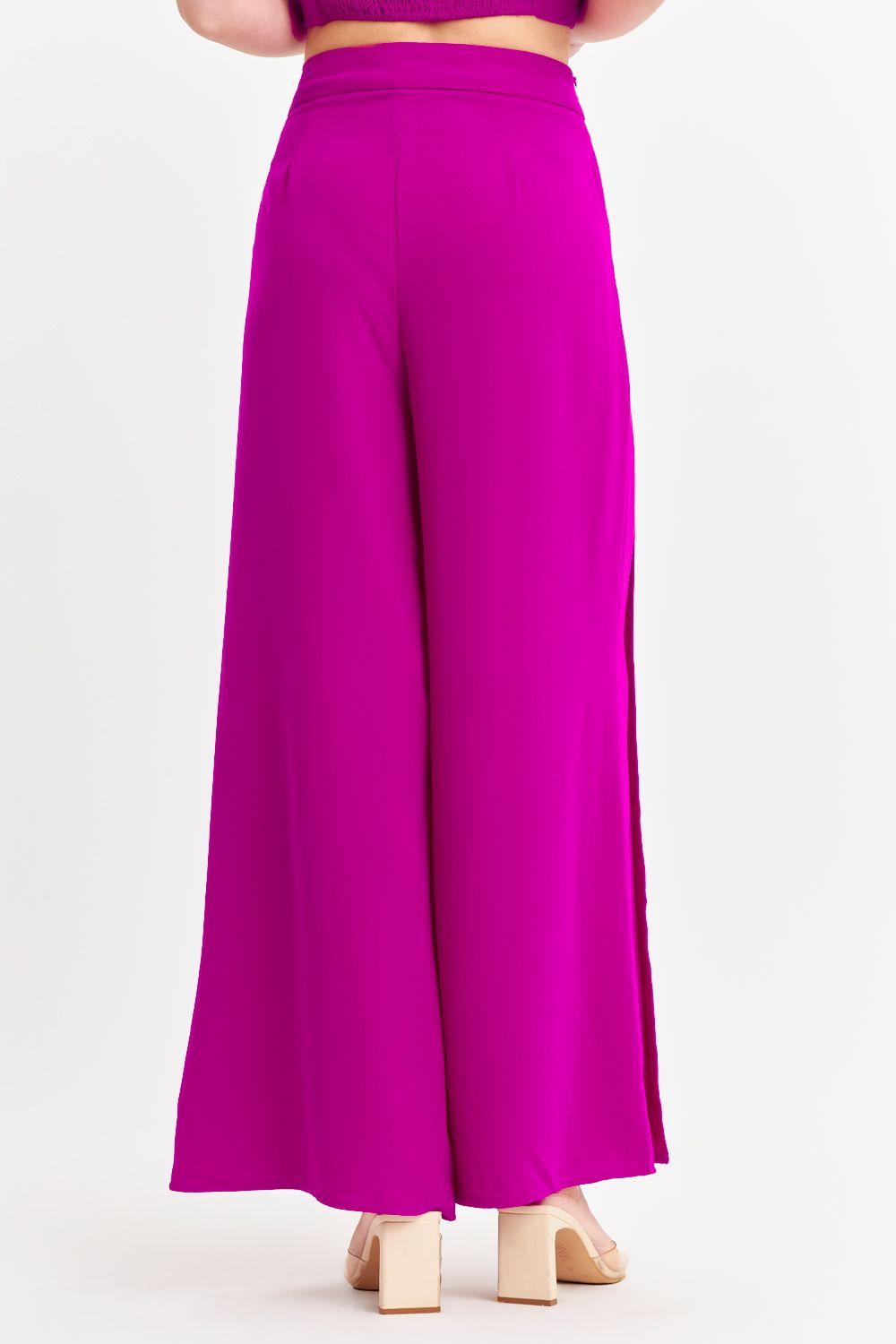 Pantalón Palazzo Tajos Magenta Nicopoly-3