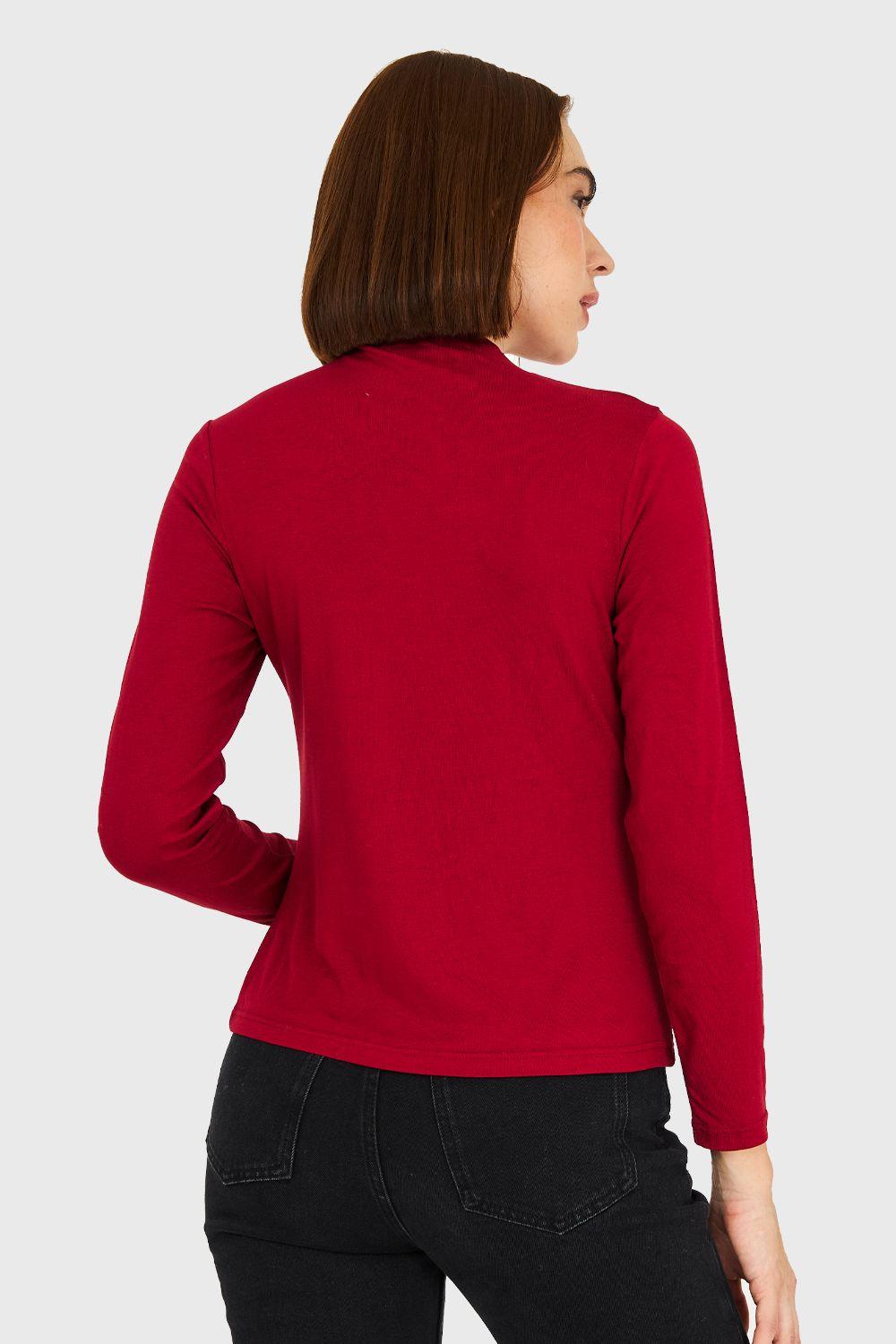 Polera Cuello Alto Burdeo Nicopoly-3