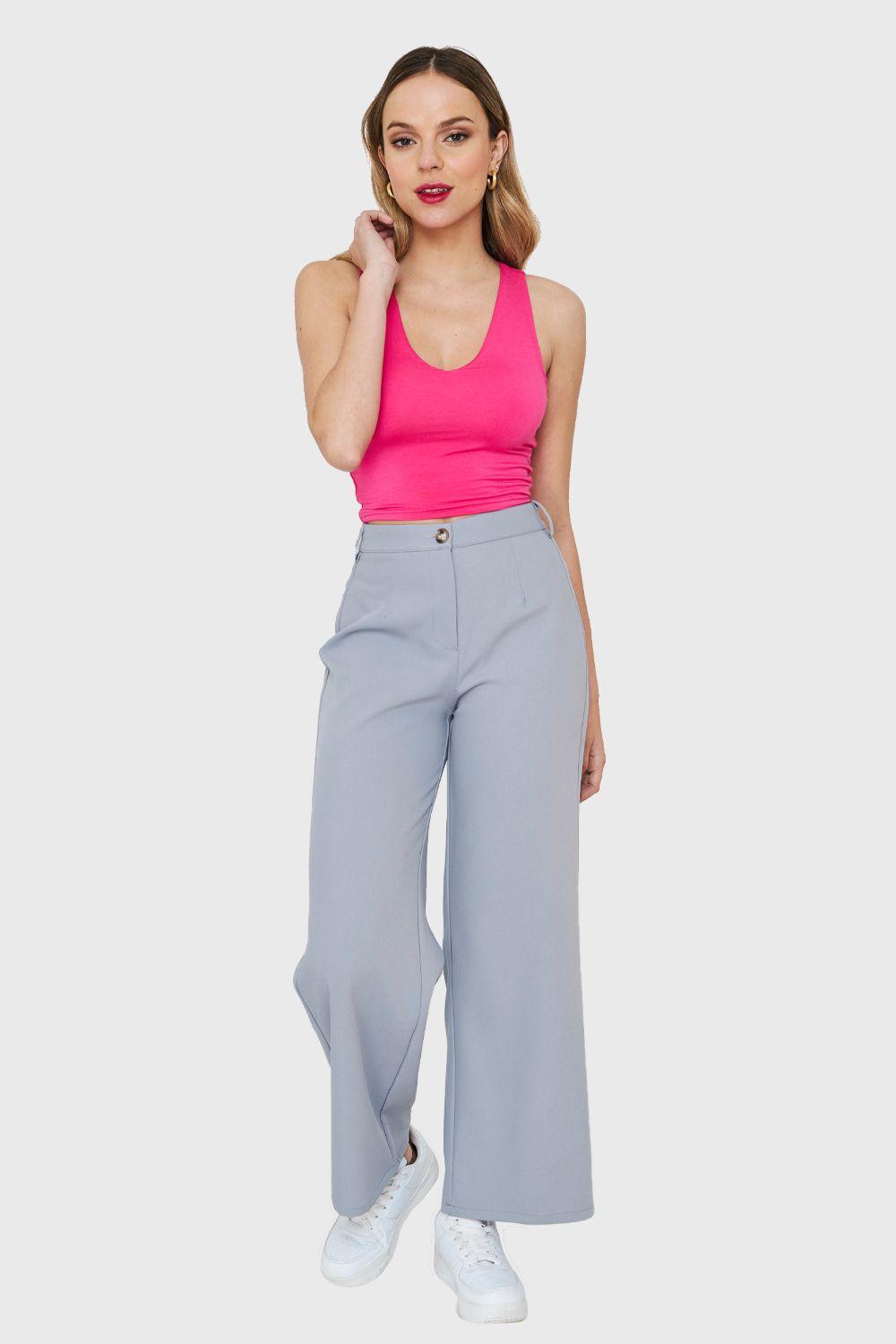 Pantalón Recto Celeste Nicopoly-1