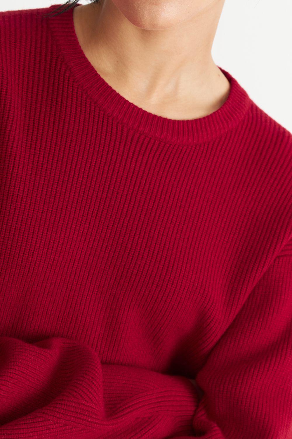 Sweater Jaspeado Cuello Redondo Rojo Nicopoly-5