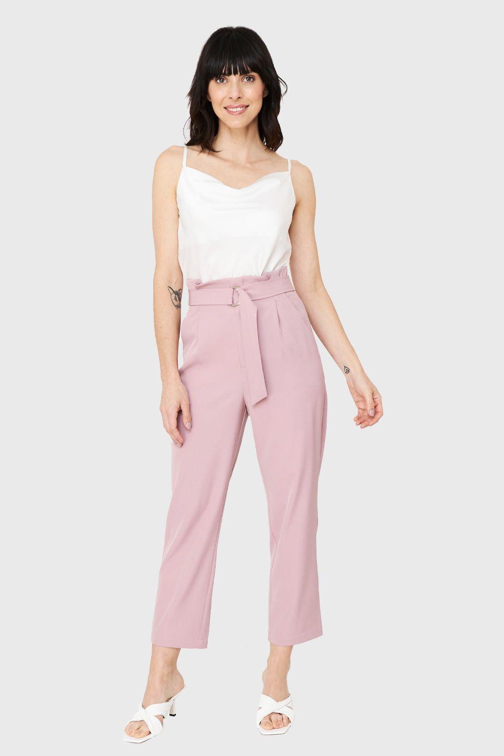 Pantalón Lazo Hebilla Rosado Nicopoly-1