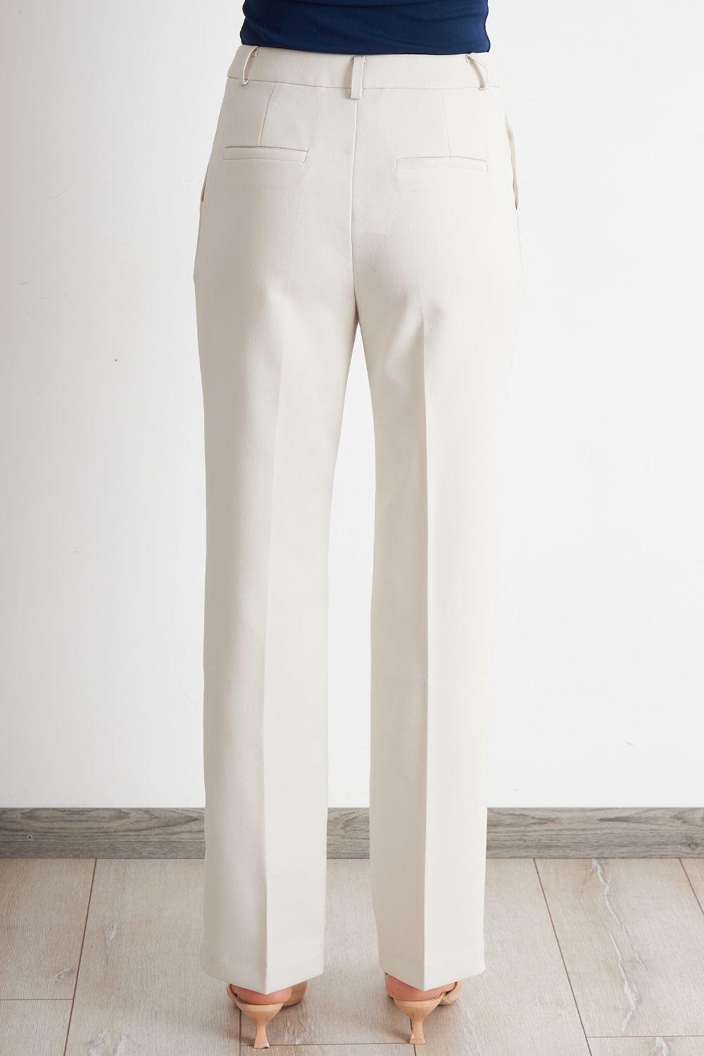 Pantalón Sastrero Recto Blanco Nicopoly-3