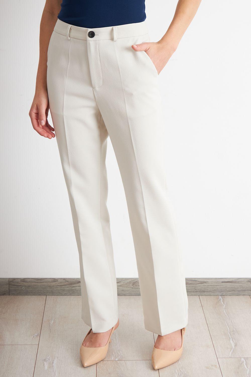 Pantalón Sastrero Recto Blanco Nicopoly-4