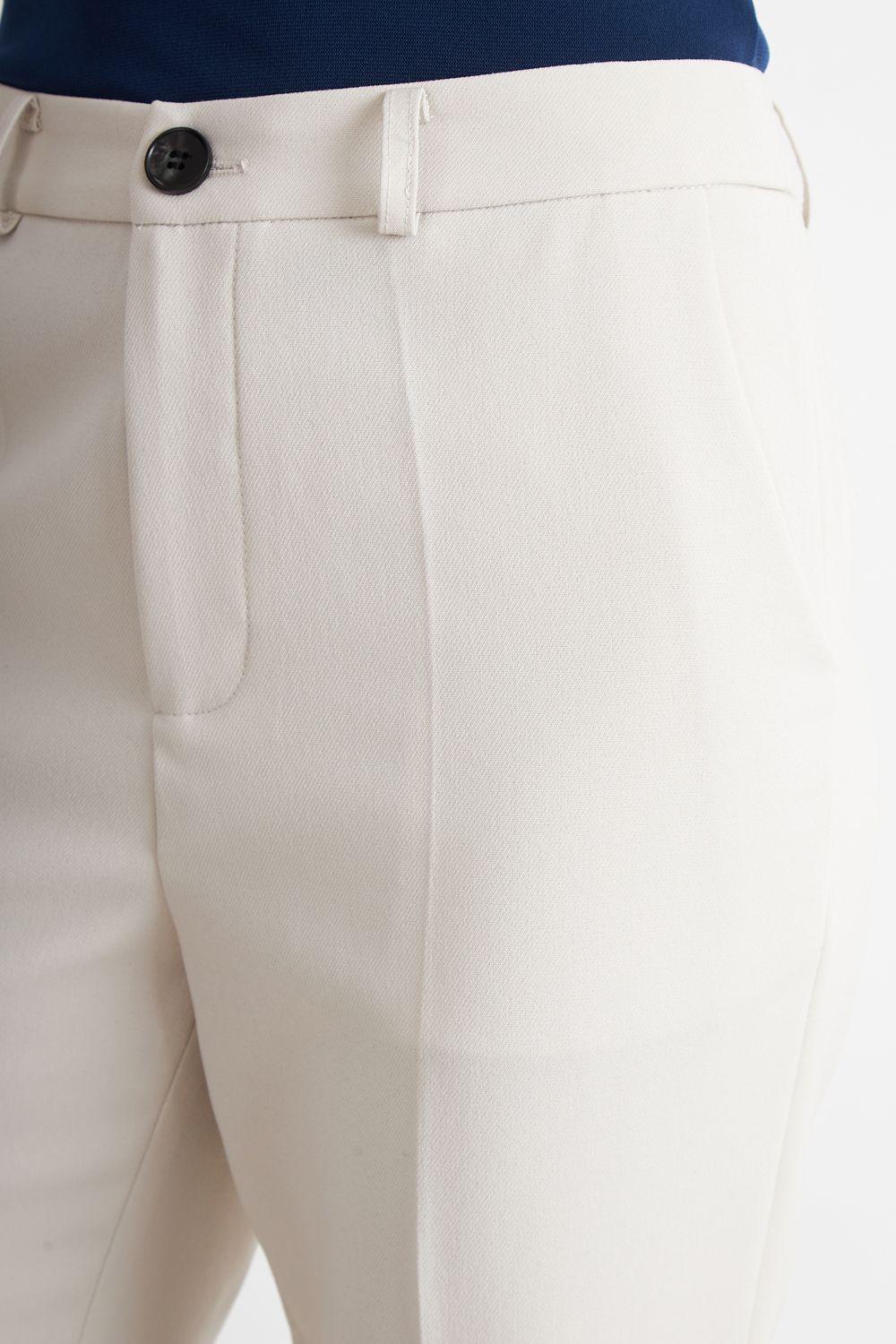 Pantalón Sastrero Recto Blanco Nicopoly-5