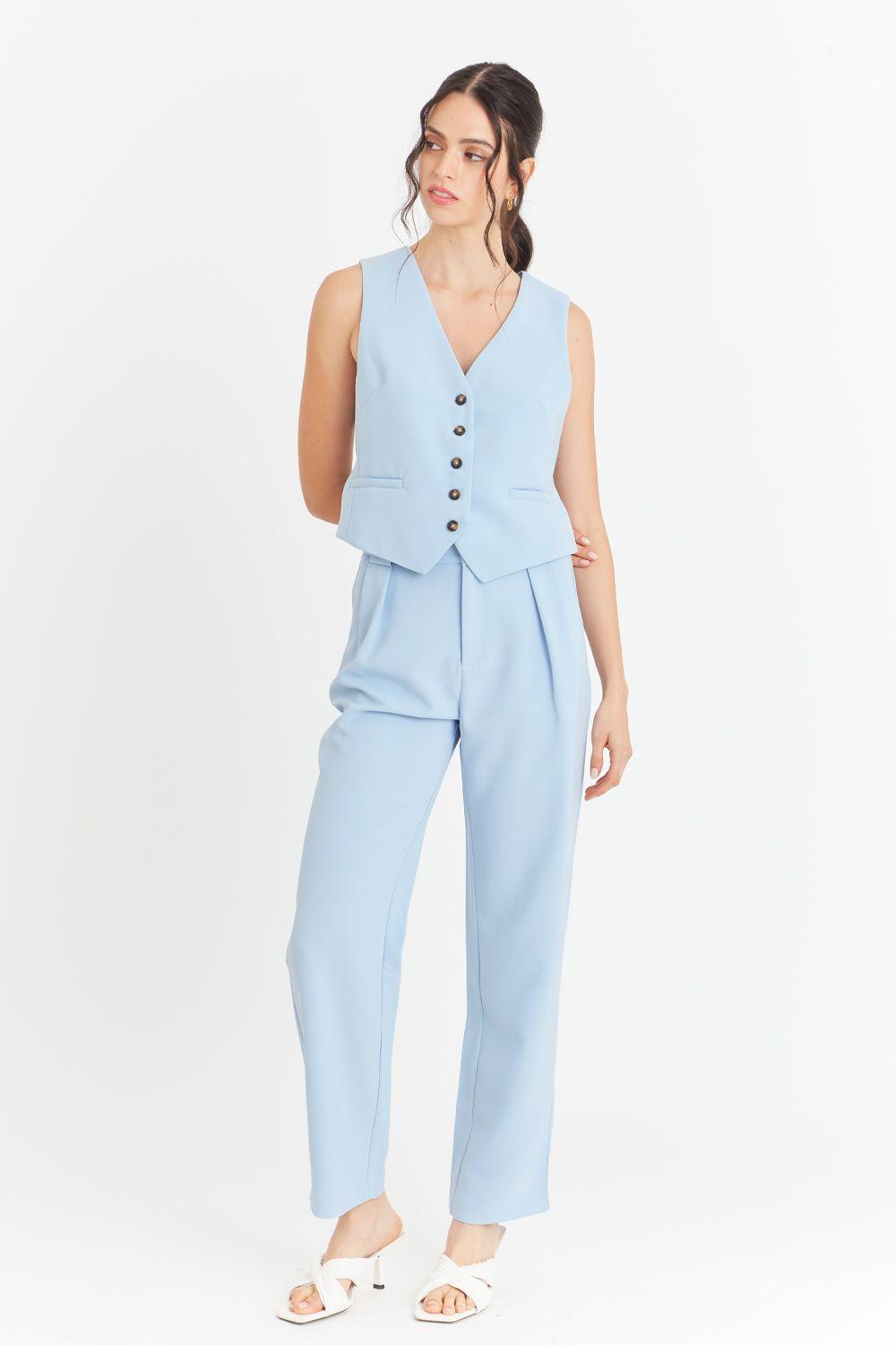 Gilet Básico Celeste Nicopoly-1