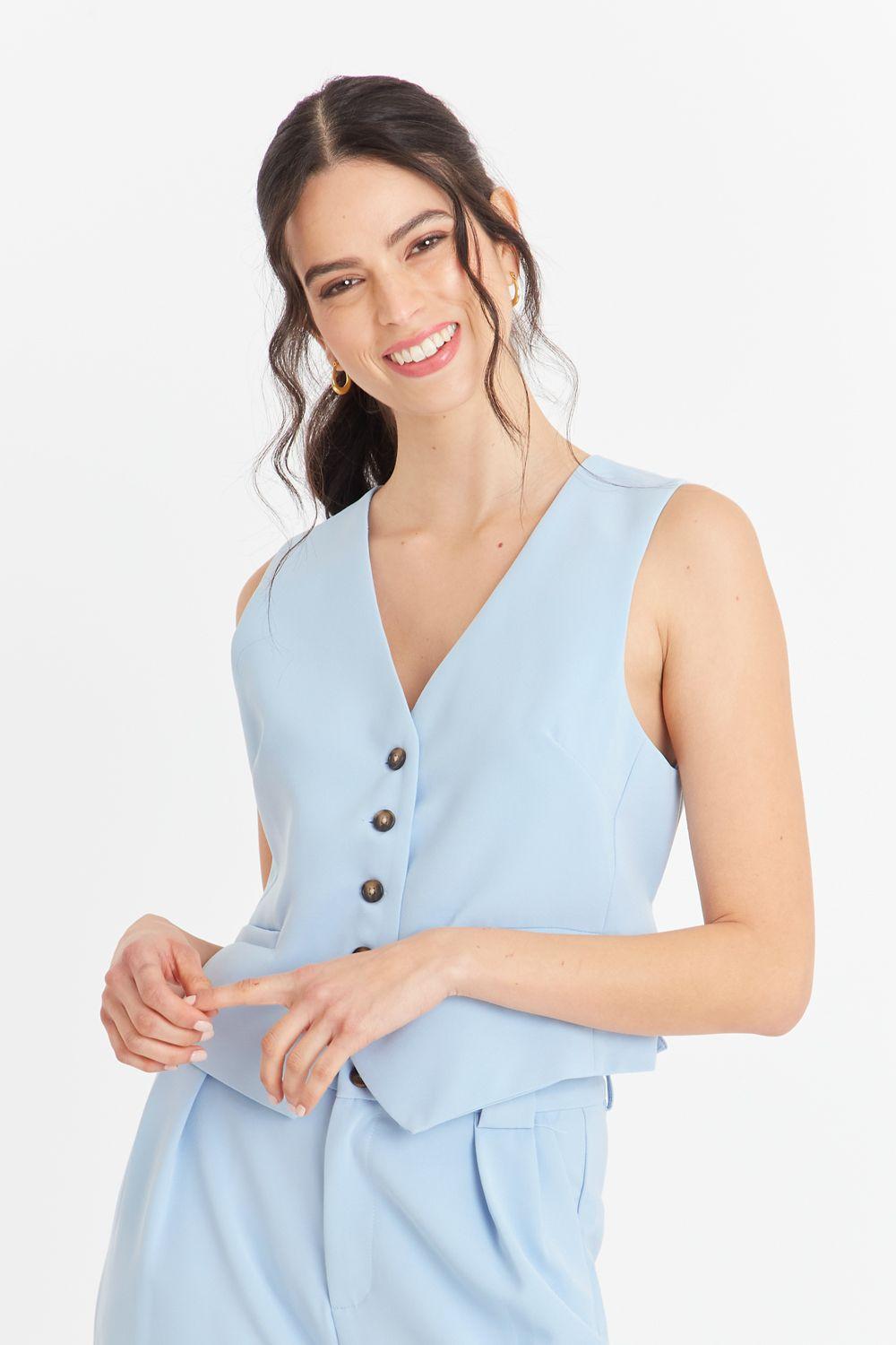 Gilet Básico Celeste Nicopoly-4