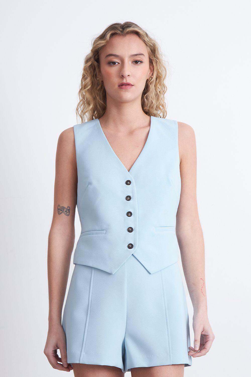 Gilet Básico Ajustable Celeste Nicopoly-5