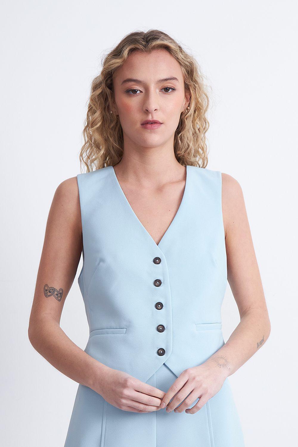 Gilet Básico Ajustable Celeste Nicopoly-1