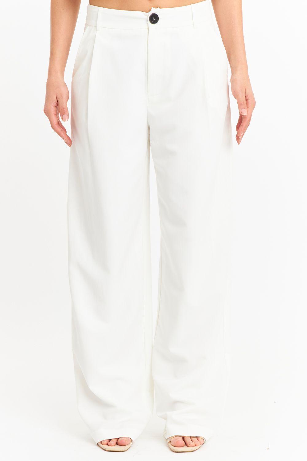 Pantalón Vestir Recto Blanco Nicopoly-4